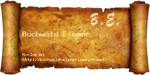 Buchwald Elemér névjegykártya